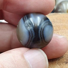 Antique Ancient INDO Himalaya Agate stone Bead Suleimani from Bangladesh 19mm