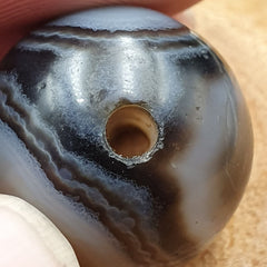 Antique Ancient INDO Himalaya Agate stone Bead Suleimani from Bangladesh 19mm