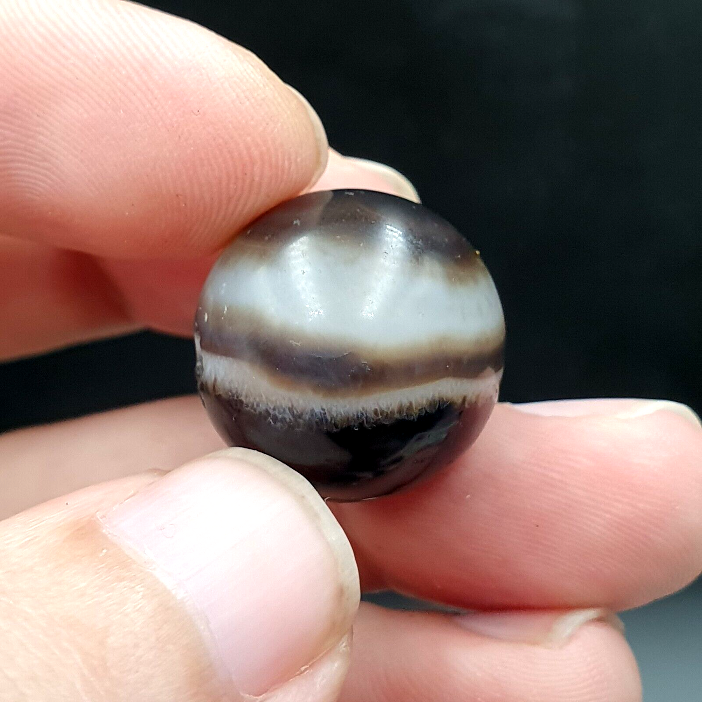 Antike antike INDO-Himalaya-Achat-Steinperle, Suleimani-Achat, 19,8 mm