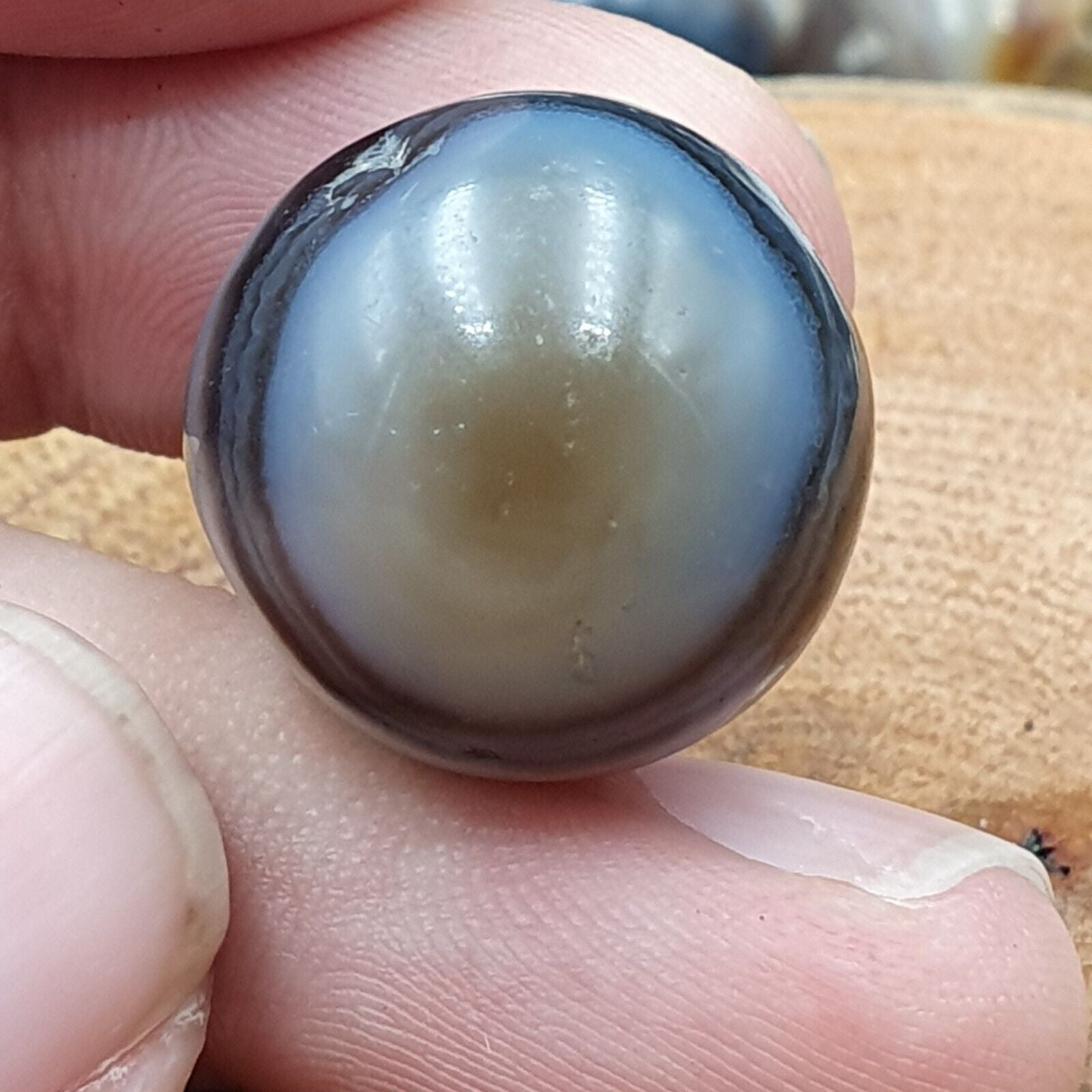 Antique Ancient INDO Himalaya Agate stone Bead Suleimani from Bangladesh 19mm