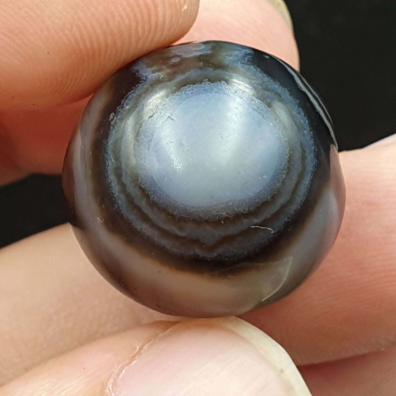 Antique Ancient INDO Himalaya Agate stone Bead Suleimani from Bangladesh 19mm