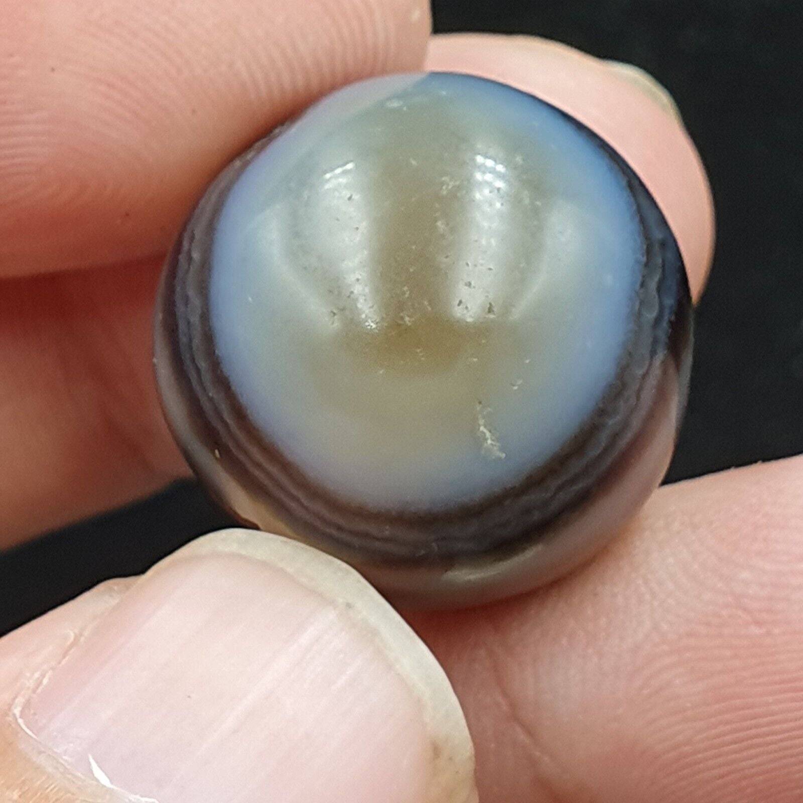 Antique Ancient INDO Himalaya Agate stone Bead Suleimani from Bangladesh 19mm