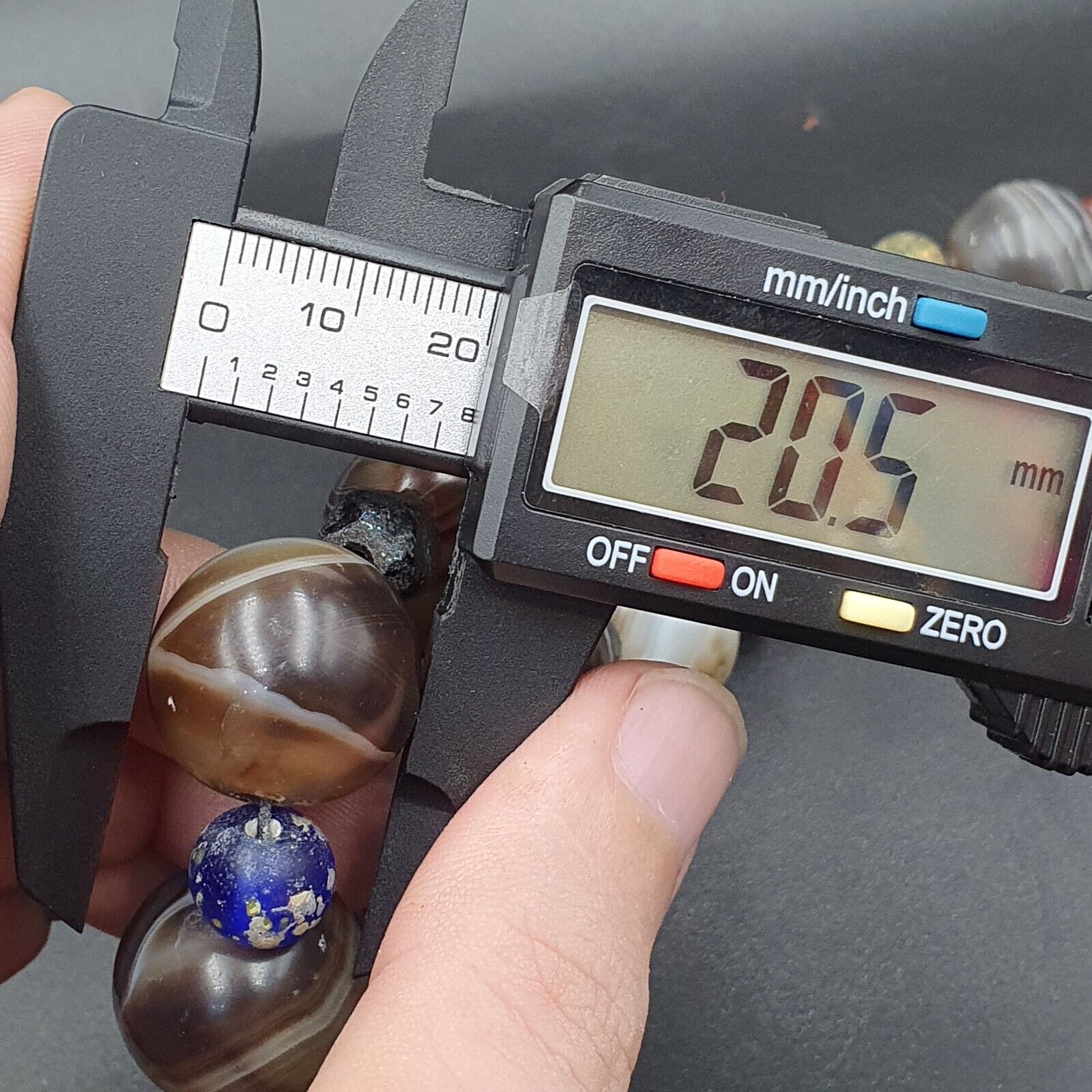 Lot Antique Ancient INDO Himalayan Bangla Agate Suleimani Beads Necklace 17-20mm