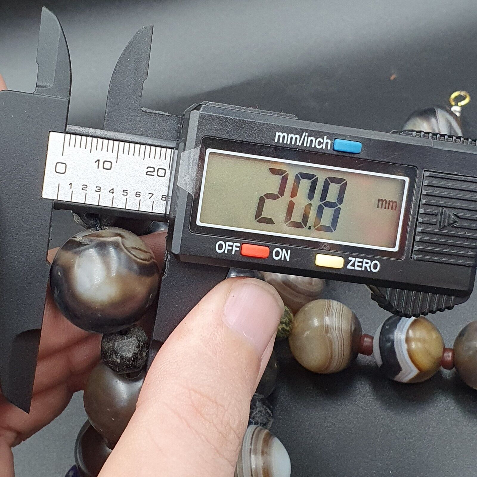 Lot Antique Ancient INDO Himalayan Bangla Agate Suleimani Beads Necklace 17-20mm