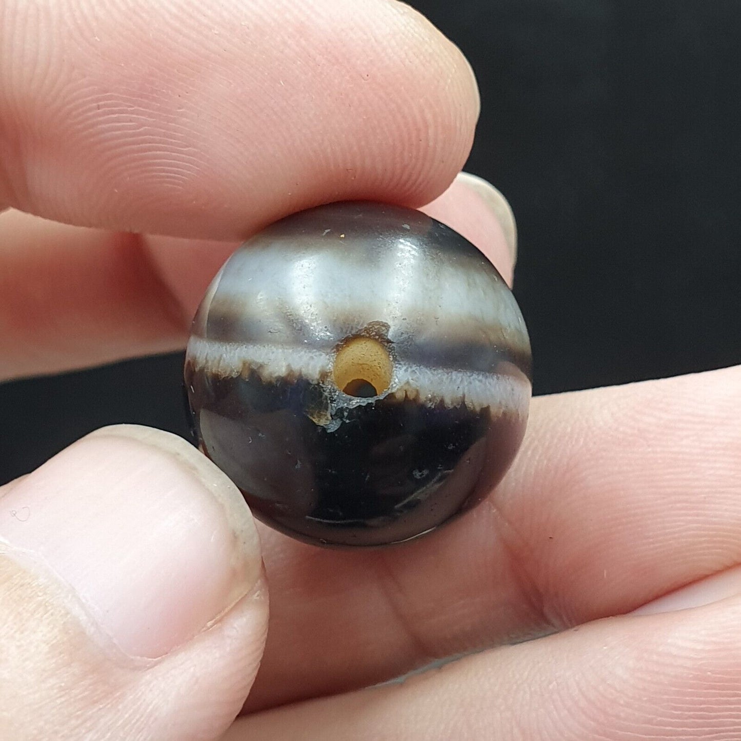 Antike antike INDO-Himalaya-Achat-Steinperle, Suleimani-Achat, 19,8 mm