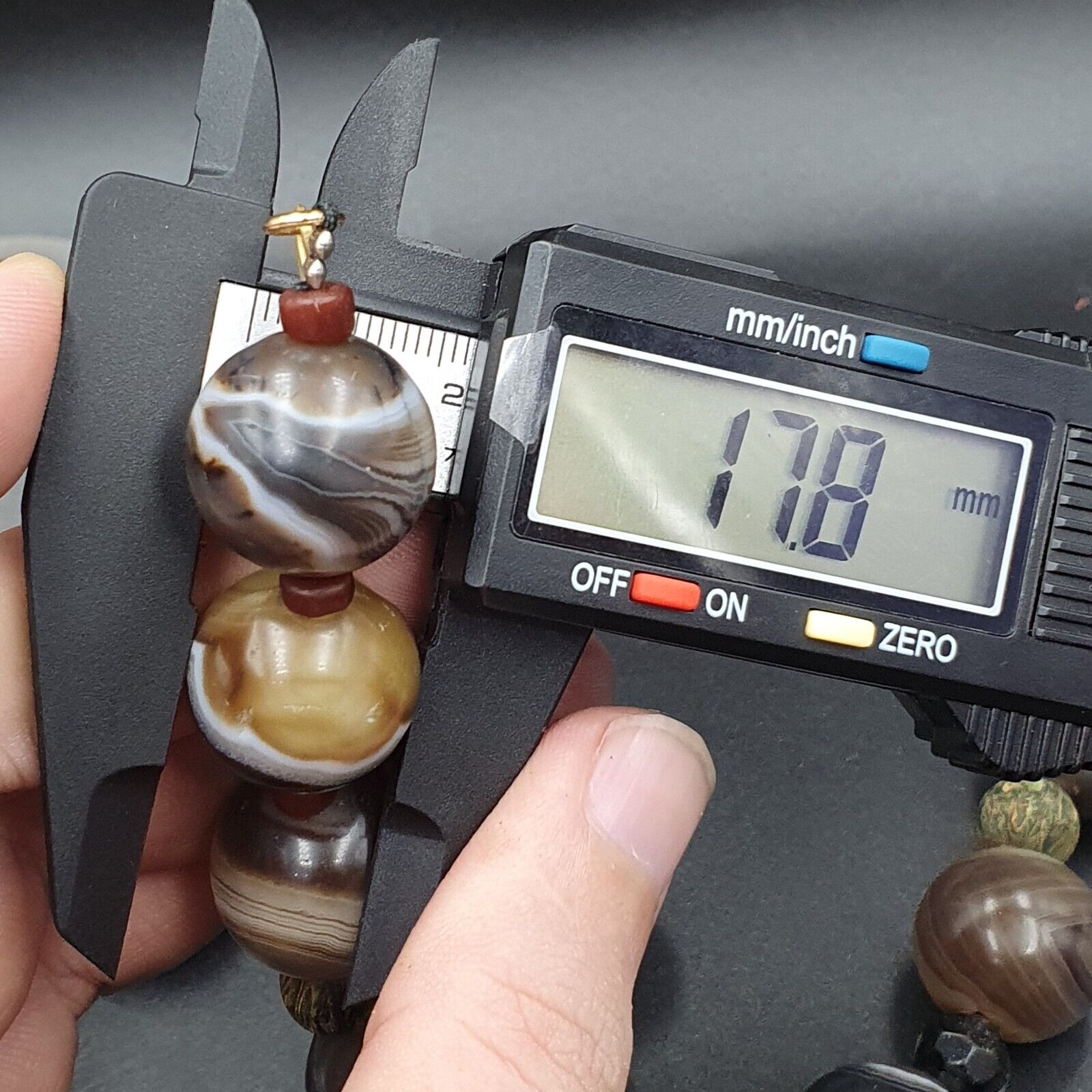 Lot Antique Ancient INDO Himalayan Bangla Agate Suleimani Beads Necklace 17-20mm