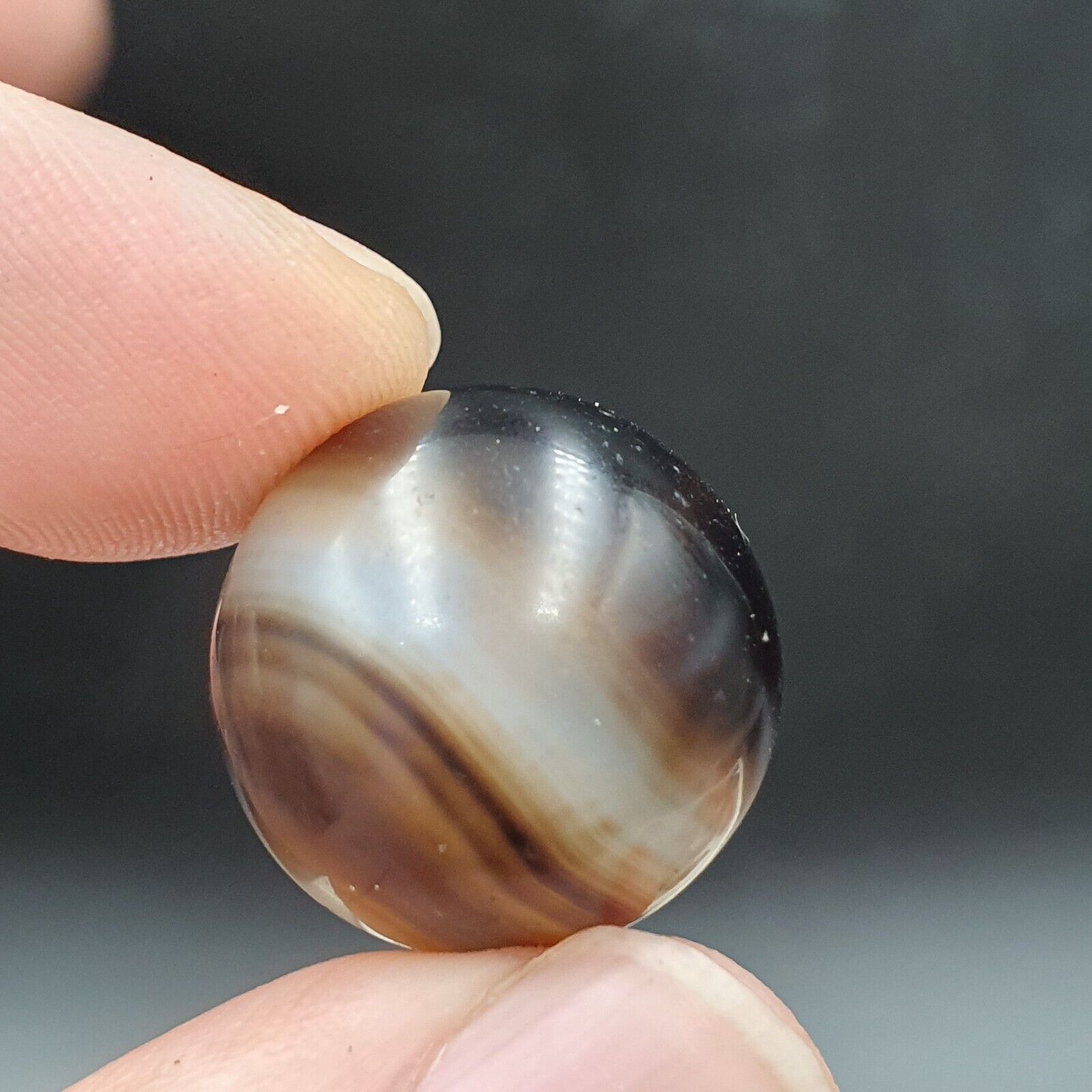 Antique Ancient INDO Himalaya Agate stone Bead Suleimani Agate 18.5mm