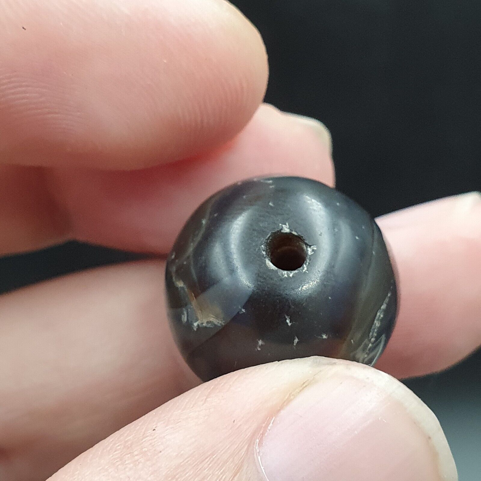Antique Ancient INDO Himalaya Agate stone Bead Suleimani Agate 19.5mm