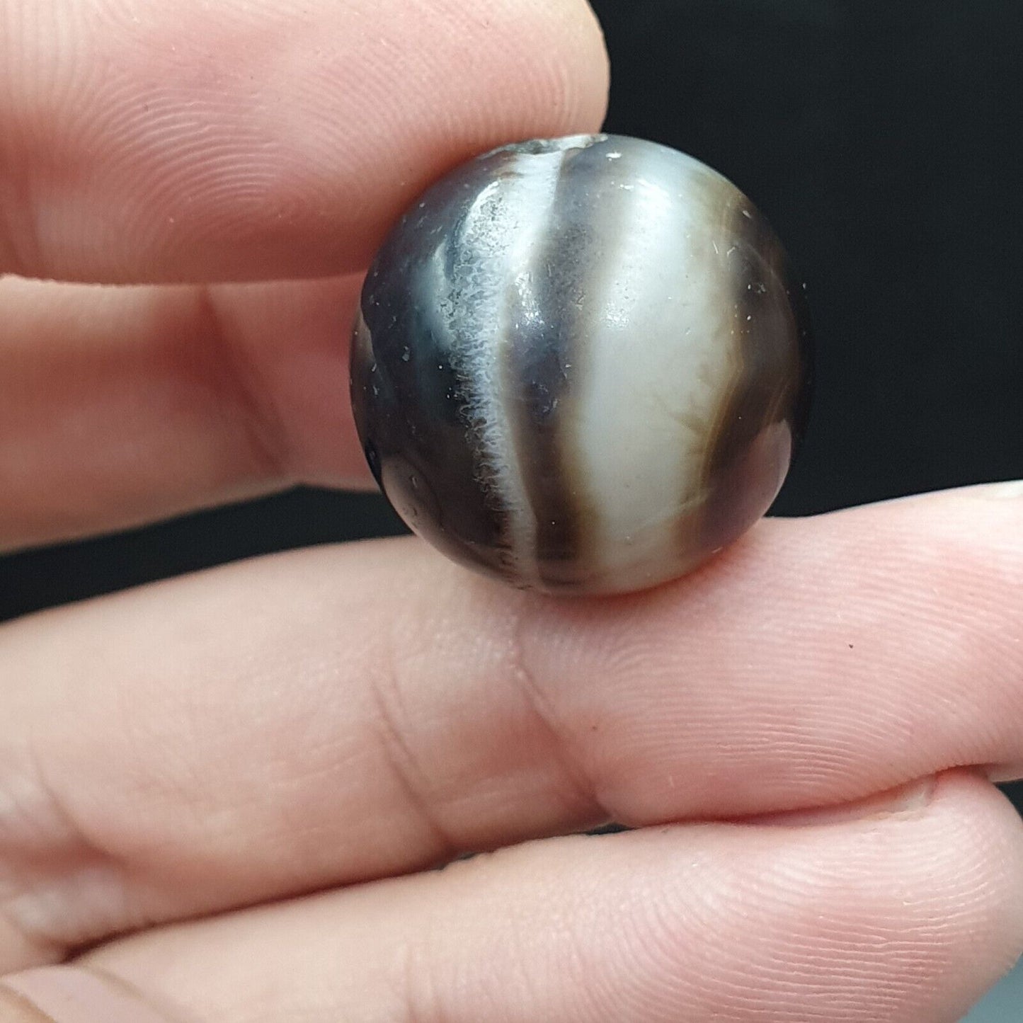 Antike antike INDO-Himalaya-Achat-Steinperle, Suleimani-Achat, 19,8 mm