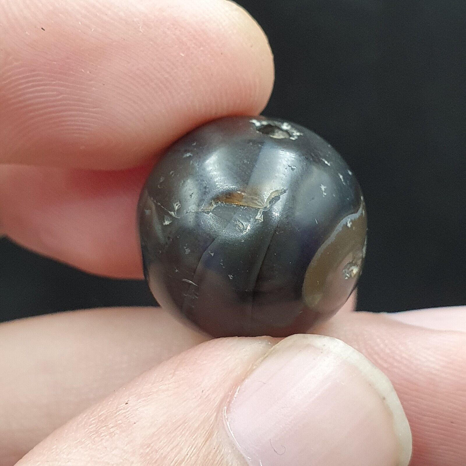 Antique Ancient INDO Himalaya Agate stone Bead Suleimani Agate 19.5mm