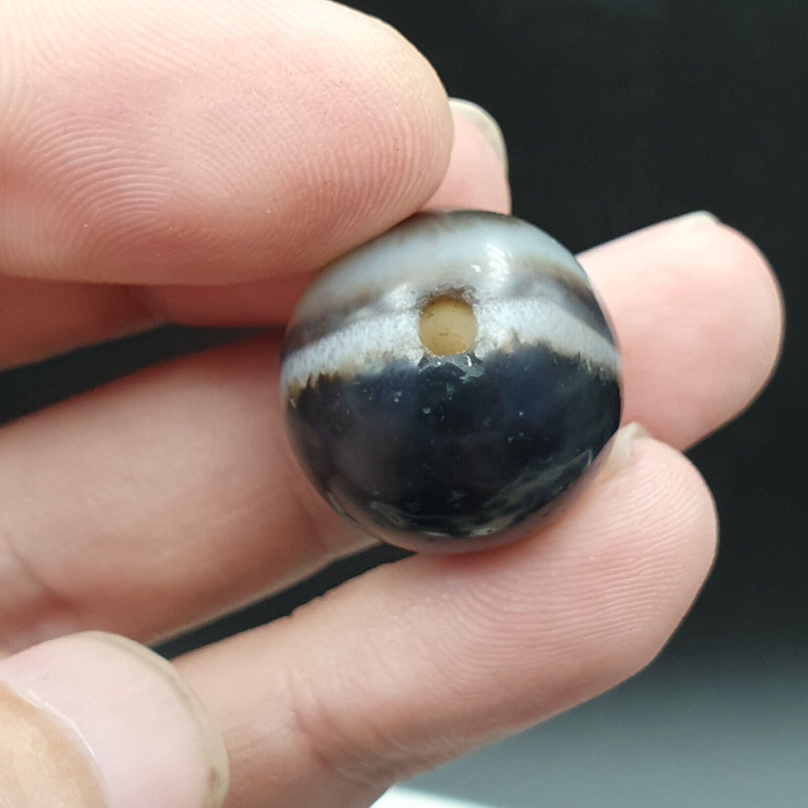 Antique Ancient INDO Himalaya Agate stone Bead Suleimani Agate 19.8mm