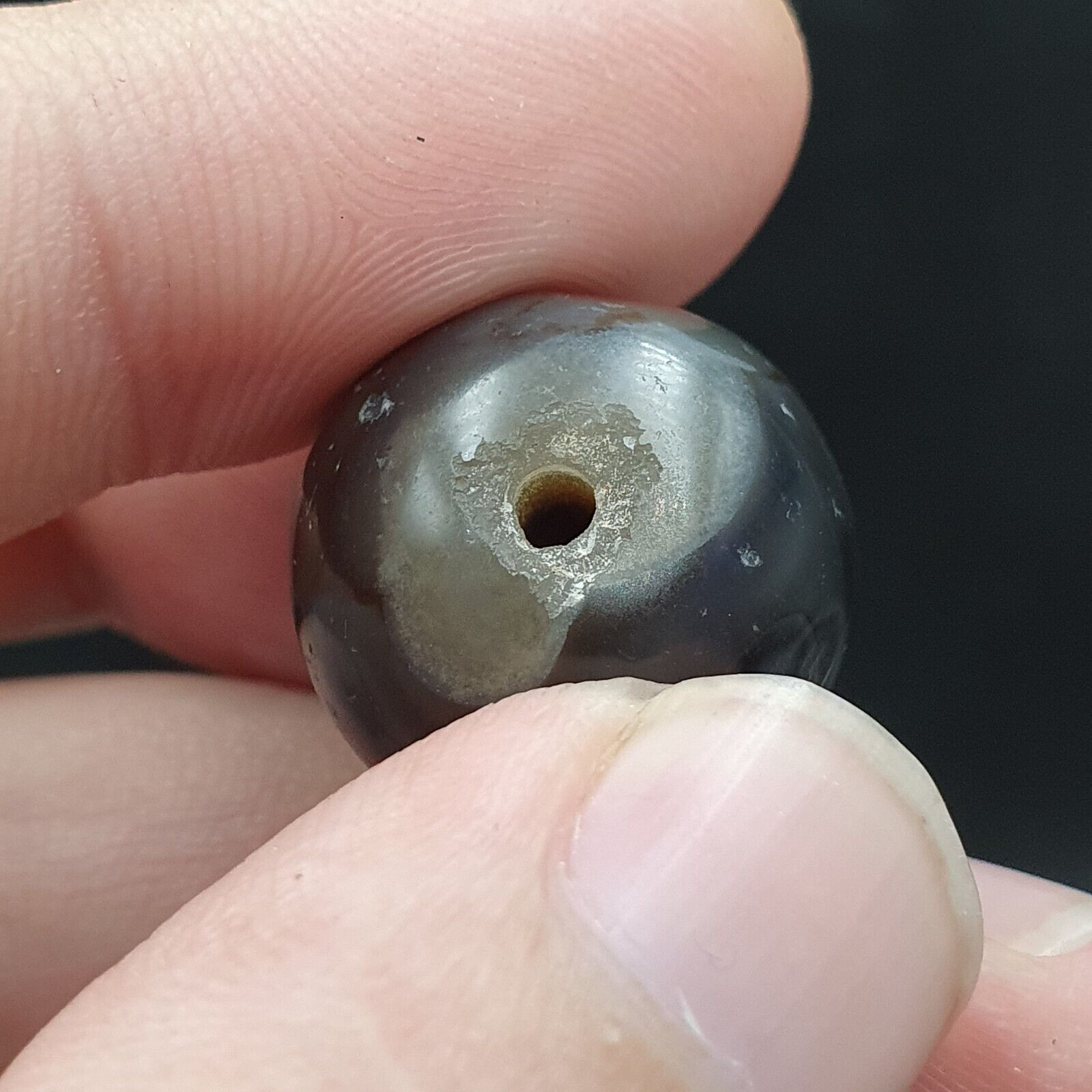 Antique Ancient INDO Himalaya Agate stone Bead Suleimani Agate 19.5mm