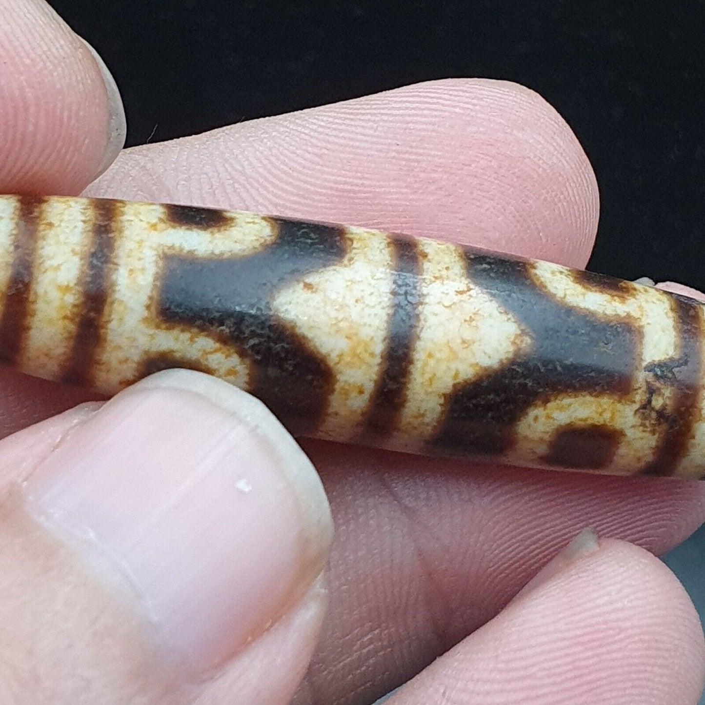 Alte Himalaya-tibetische Venenaugen, natürliche Achat-Amulett-Dzi-Perlen
