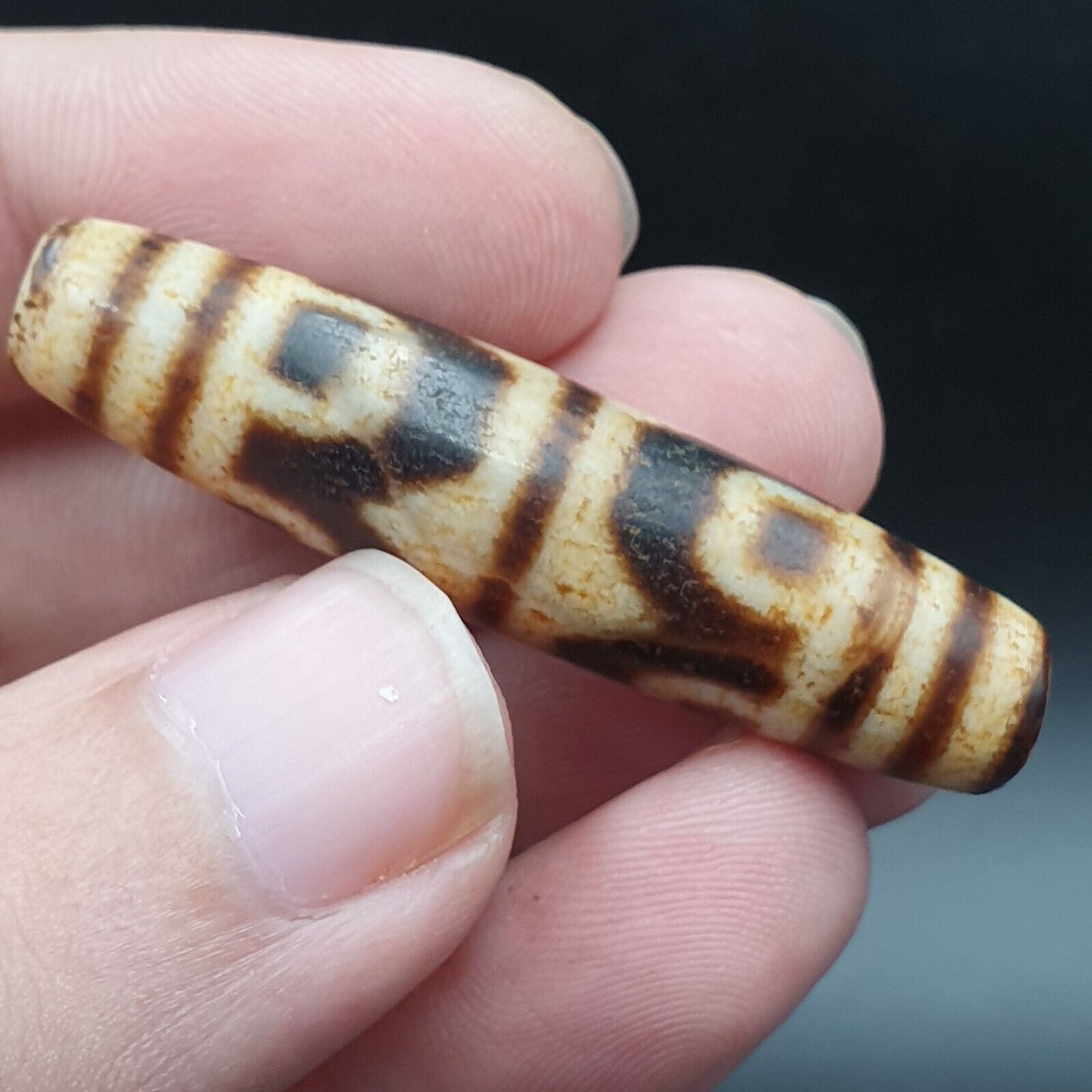 Alte Himalaya-tibetische Venenaugen, natürliche Achat-Amulett-Dzi-Perlen