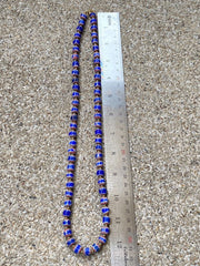 East Oasis Vintage Blue Chevron Venetian Style Multilayer Glass Bead Necklace