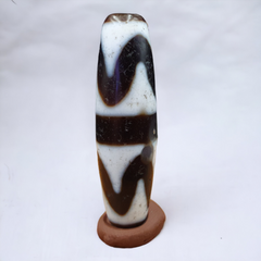 Antique Old Tibetan Beads Black&white Agate rare pattern Amulet Pendant DZI