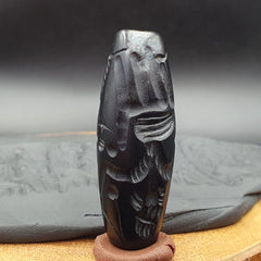 Indo Tibetan Carving Agate Eye stone Bead Amulet #10211