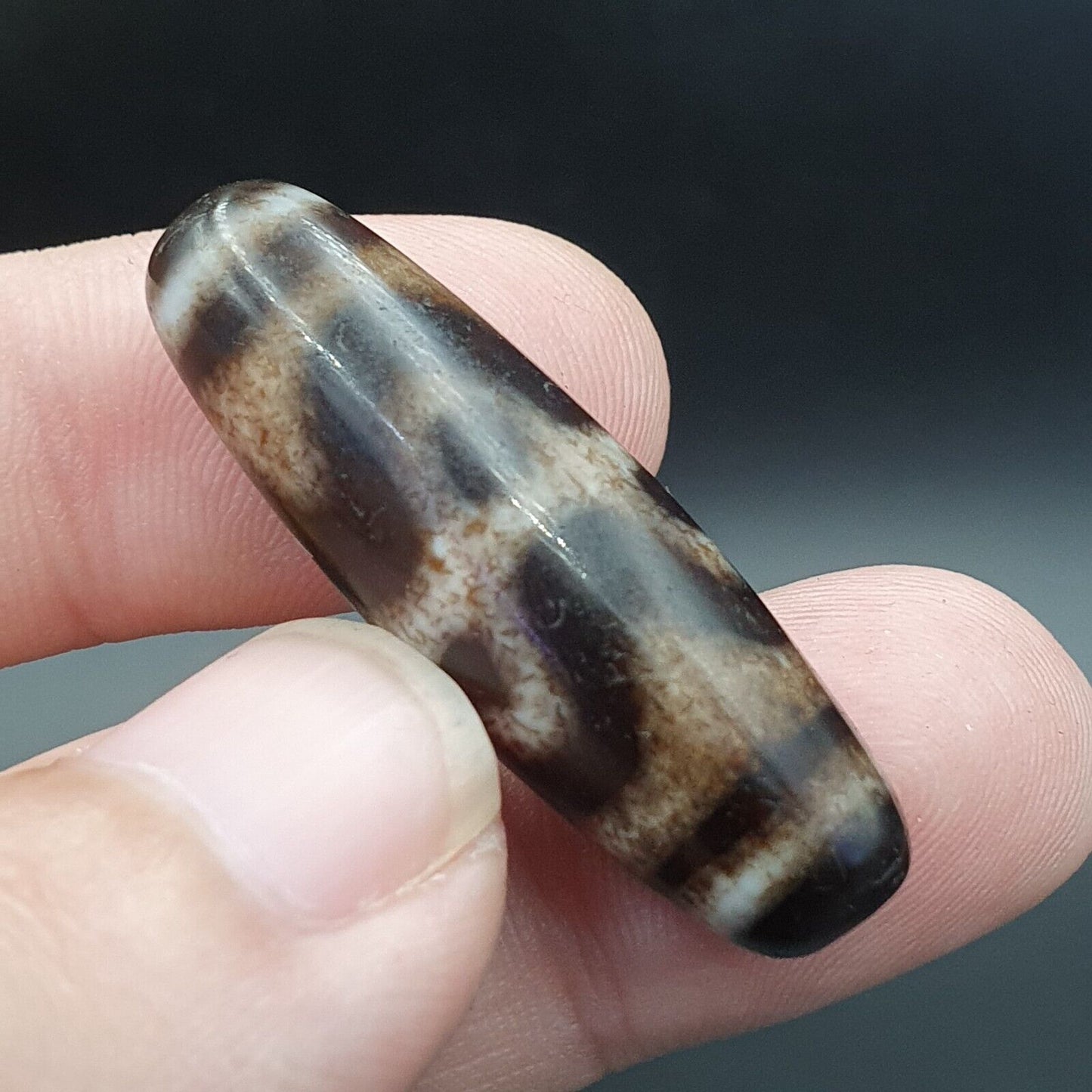 Lot 3 Antique Old Tibetan Beads Old Agate Beautiful Eyes Amulet Pendant DZI
