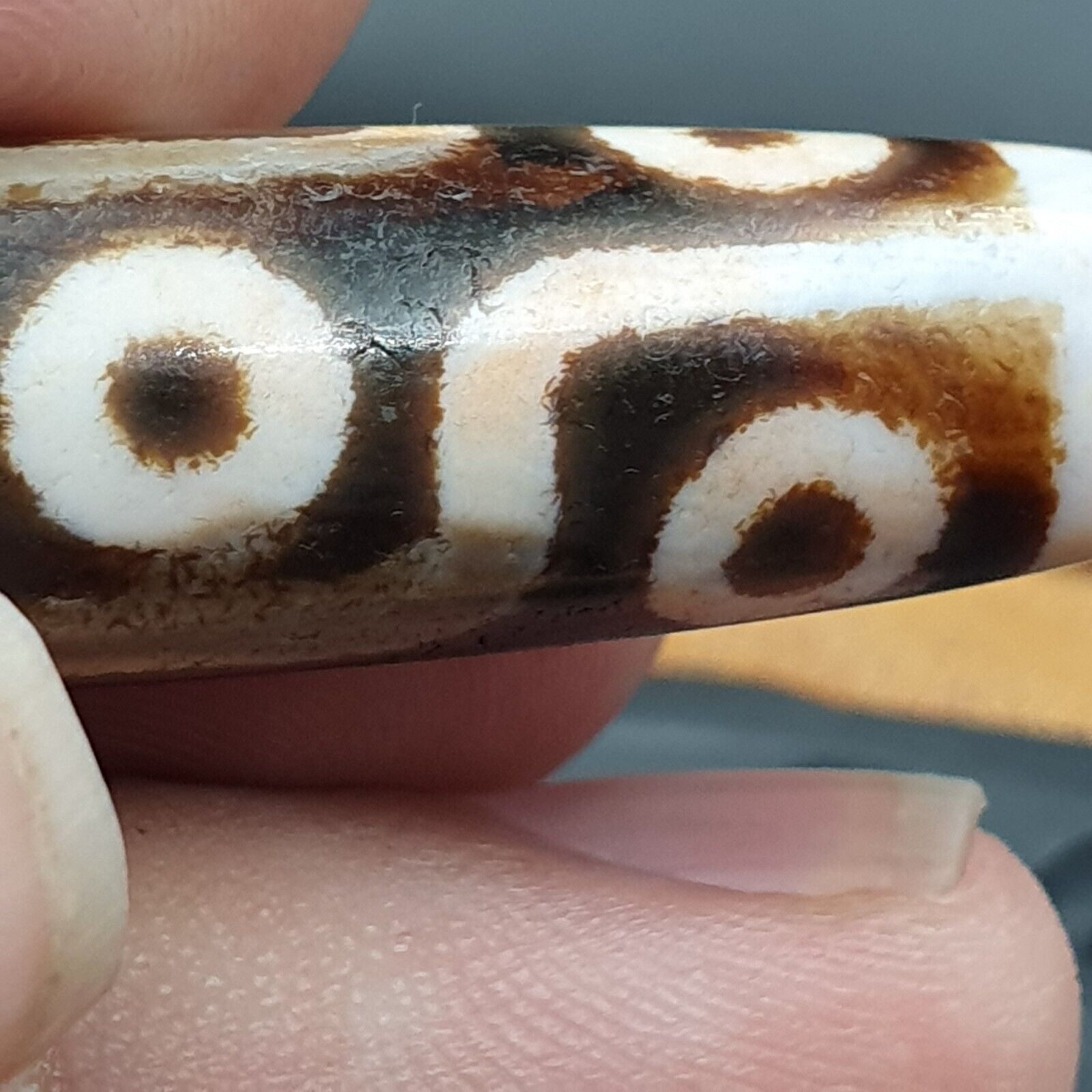 Tibetan Nepalese Himalayan Ancient Old Dzi Talisman nine eye Beads Amulet
