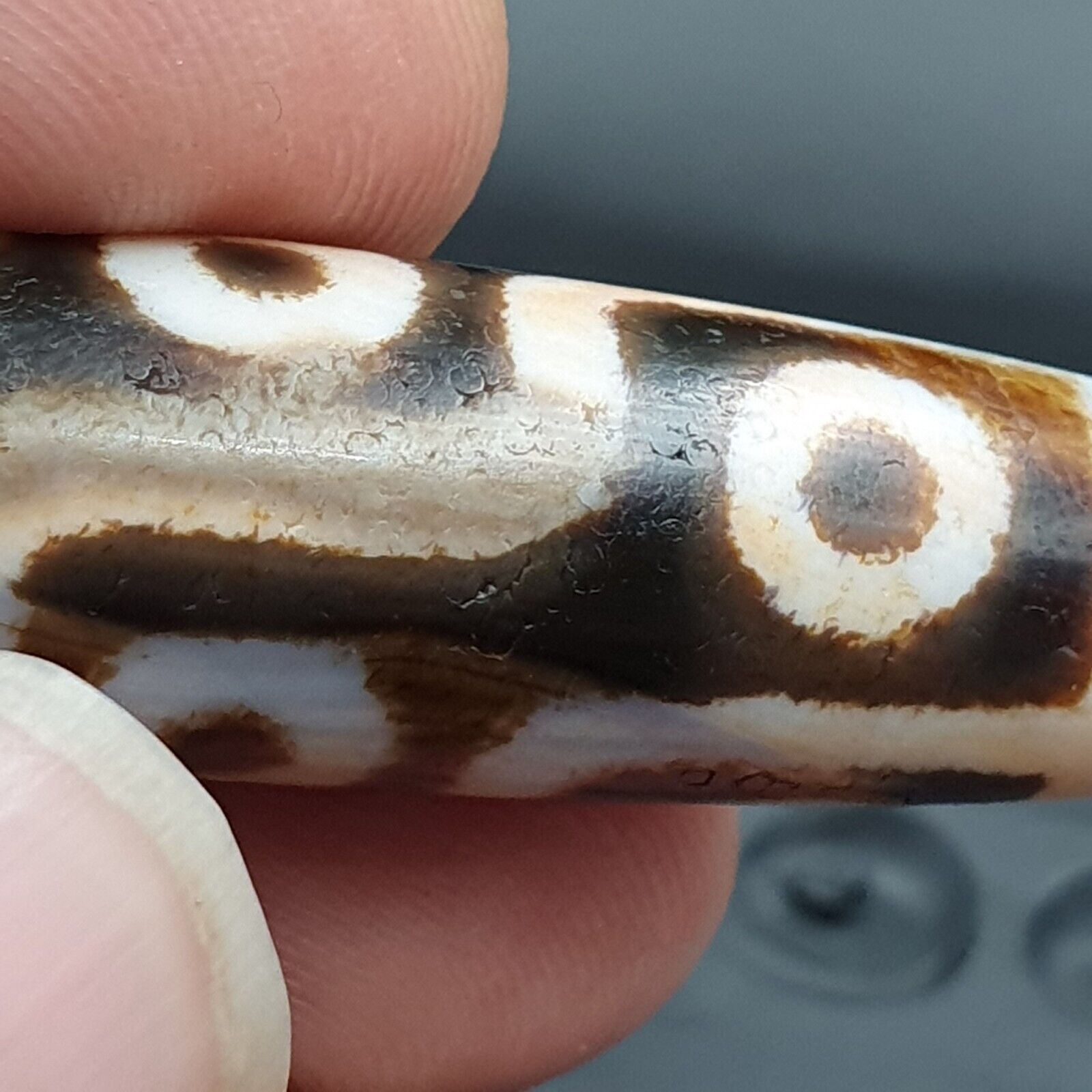 Tibetan Nepalese Himalayan Ancient Old Dzi Talisman nine eye Beads Amulet
