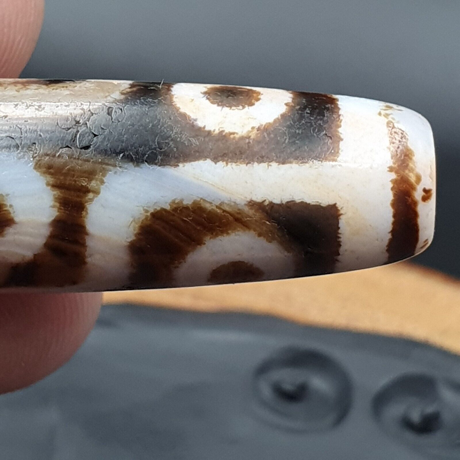 Tibetan Nepalese Himalayan Ancient Old Dzi Talisman nine eye Beads Amulet