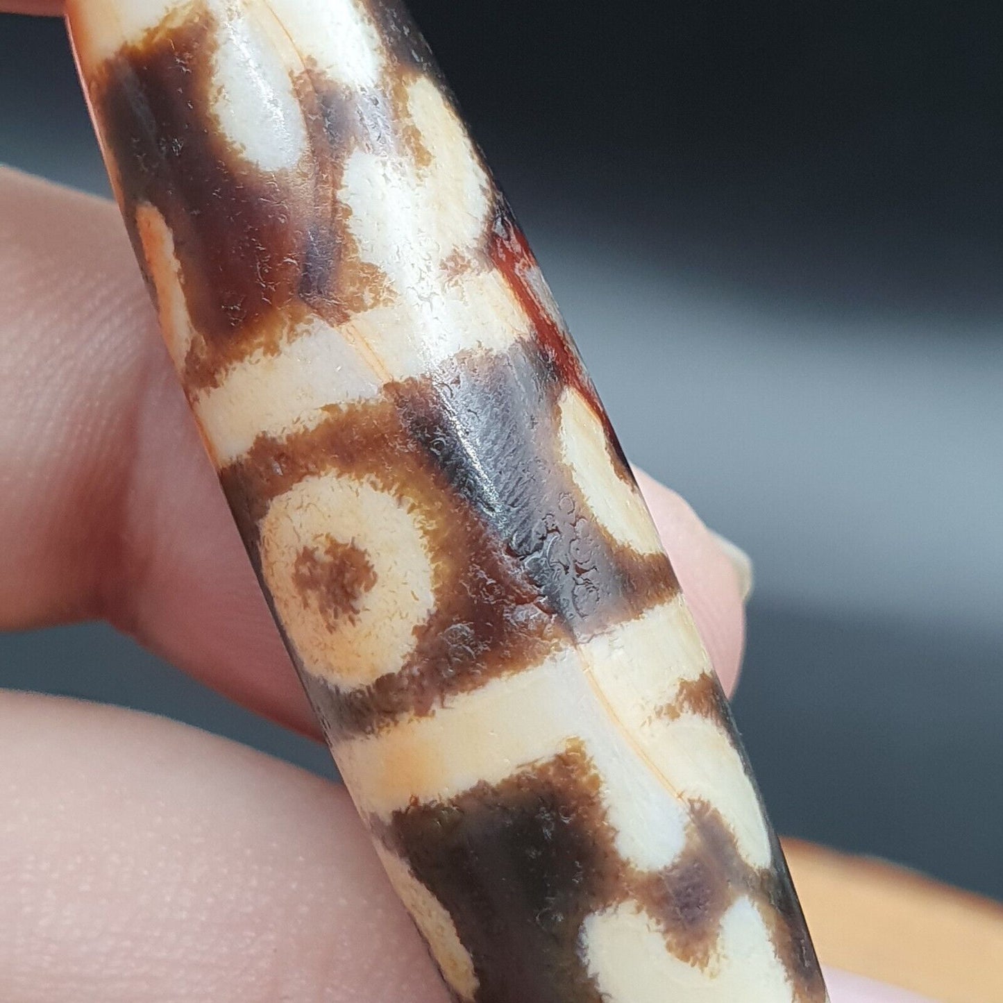 尼泊爾喜馬拉雅藏天珠三眼塔索三眼靈性護身符瑪拉珠