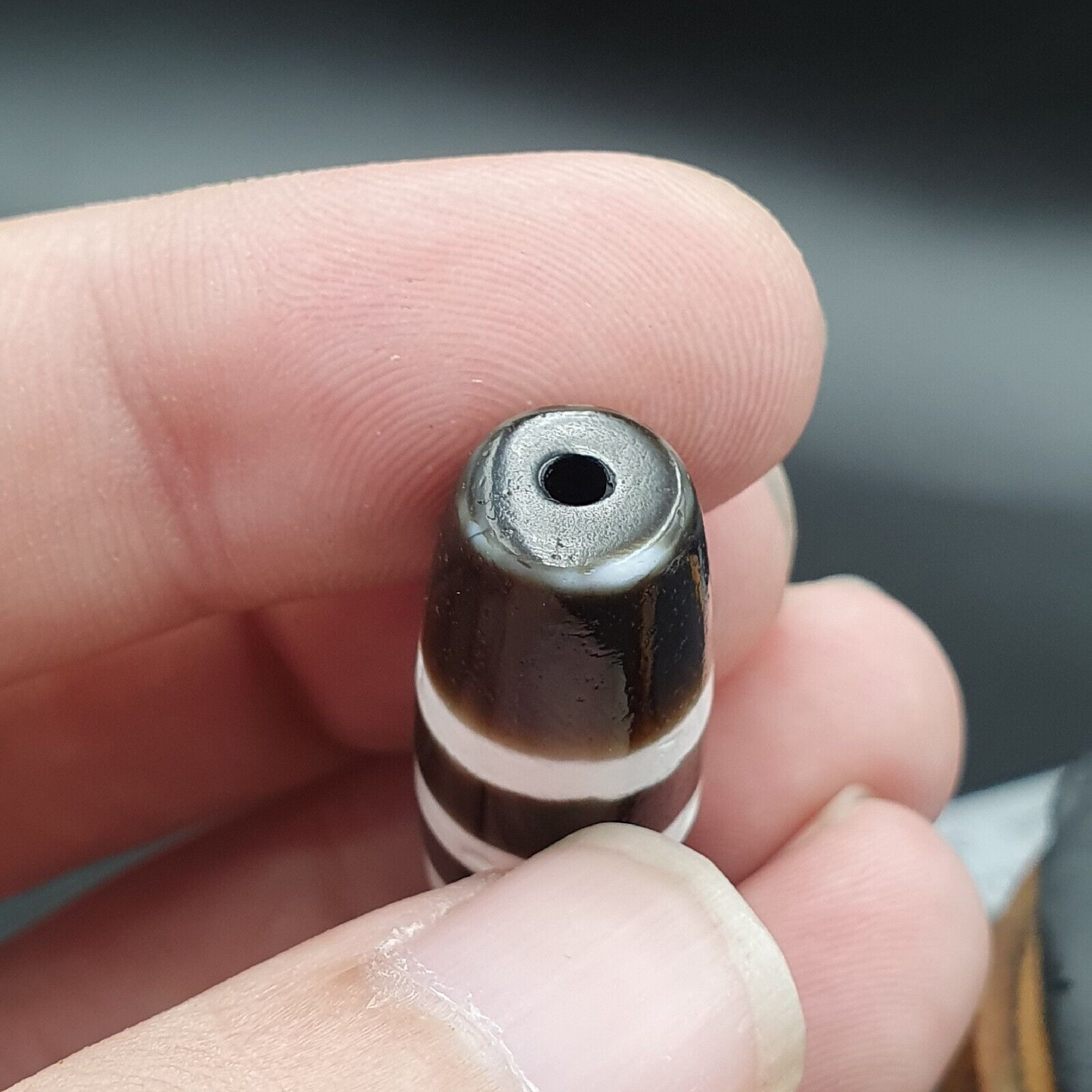 Himalayan Indo Tibetan 3 Lines Beads unique Patterns Dzi Amulet Beads