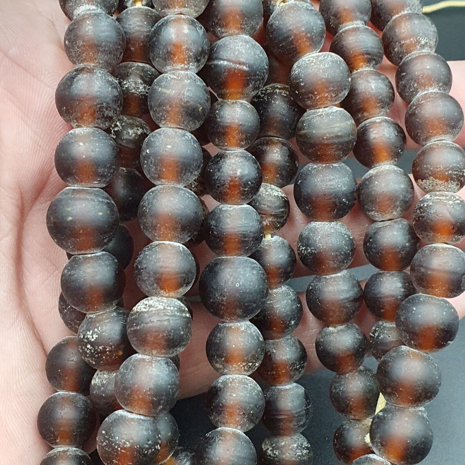 Antique Vintage Ven glass beads Aventurine fancy trade Beads 11MM Strand