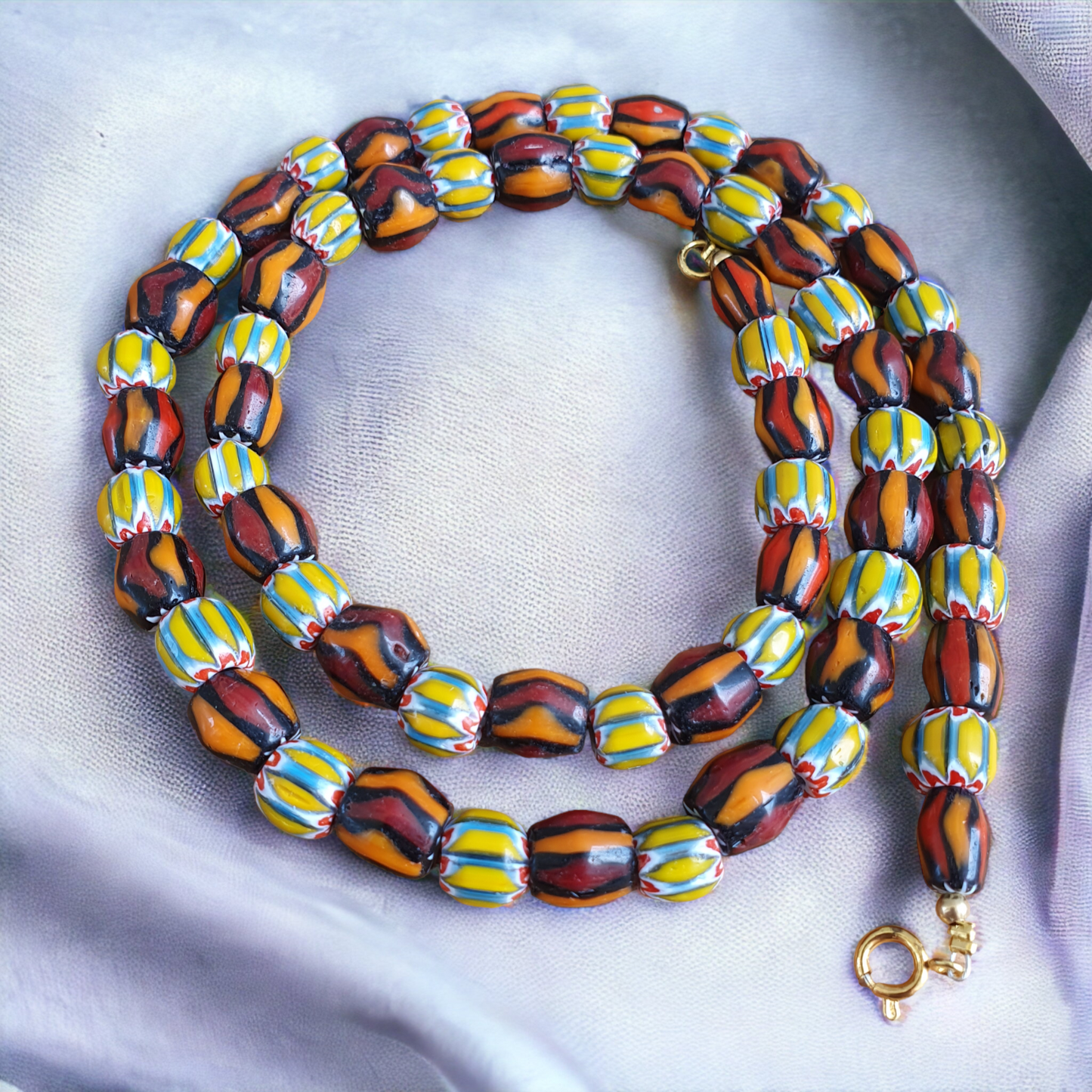 Vintage Perlen Alte Chevrons Perlen Halskette