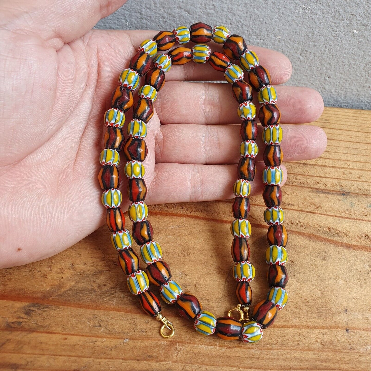 Vintage Perlen Alte Chevrons Perlen Halskette