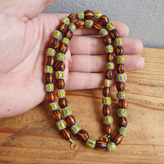 Vintage beads Old Chevrons Beads Necklace