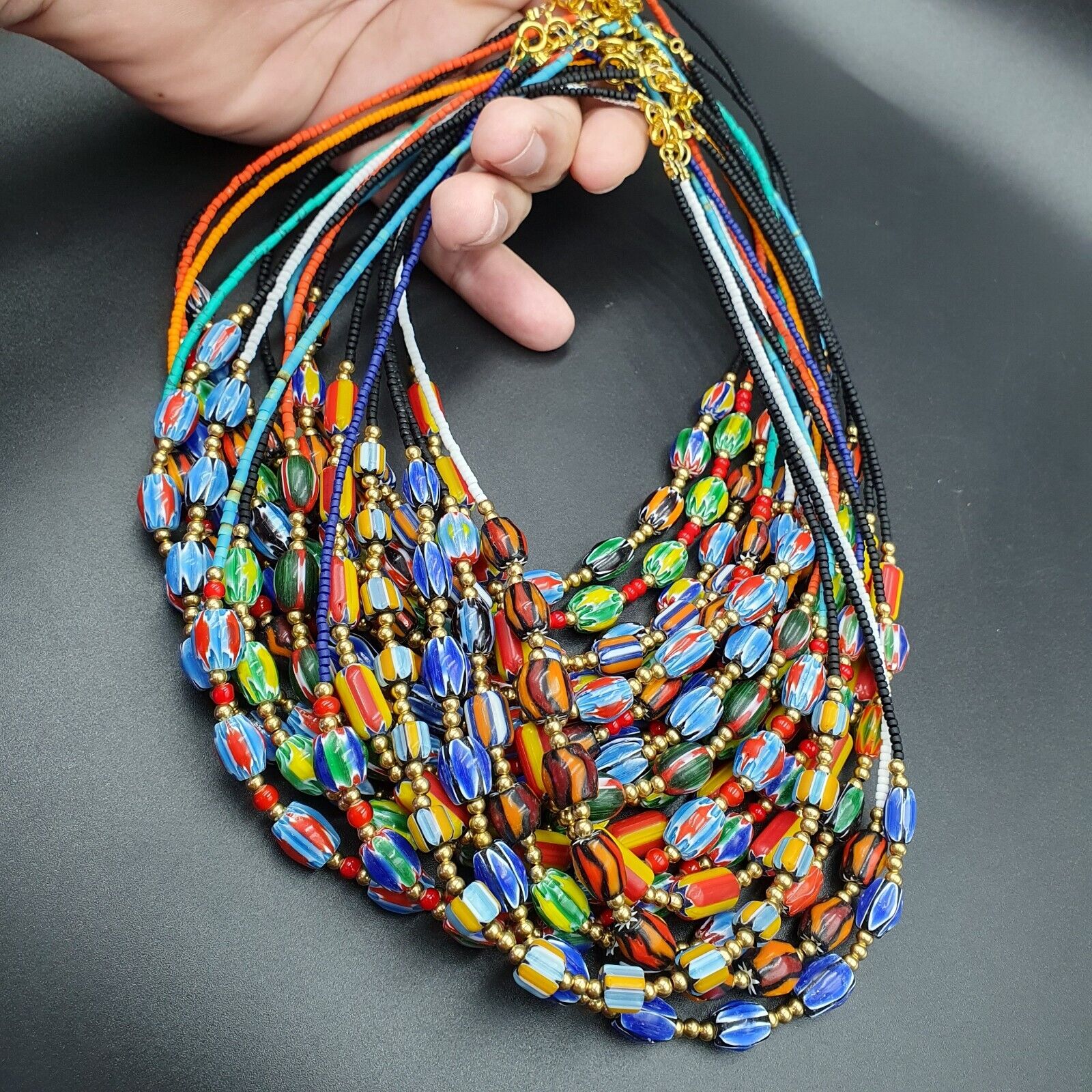 Lot 20 Necklaces Chevron and Seed Beads Wholesale Lot for Beads Reseller.