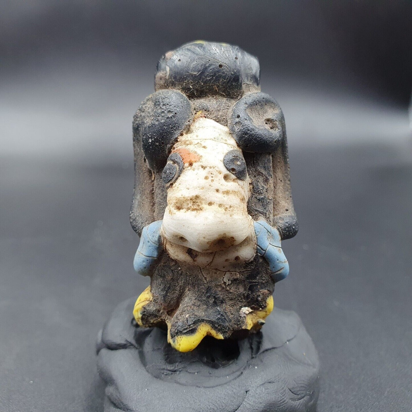 大型古代馬賽克玻璃動物羊頭珠吊墜