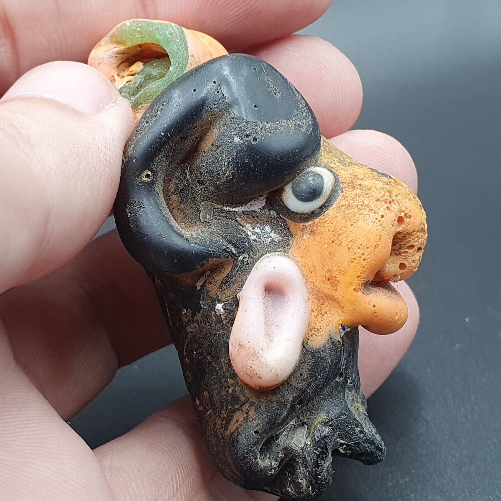 Large Ancient Mosaic Glass Sheep head Bead pendant