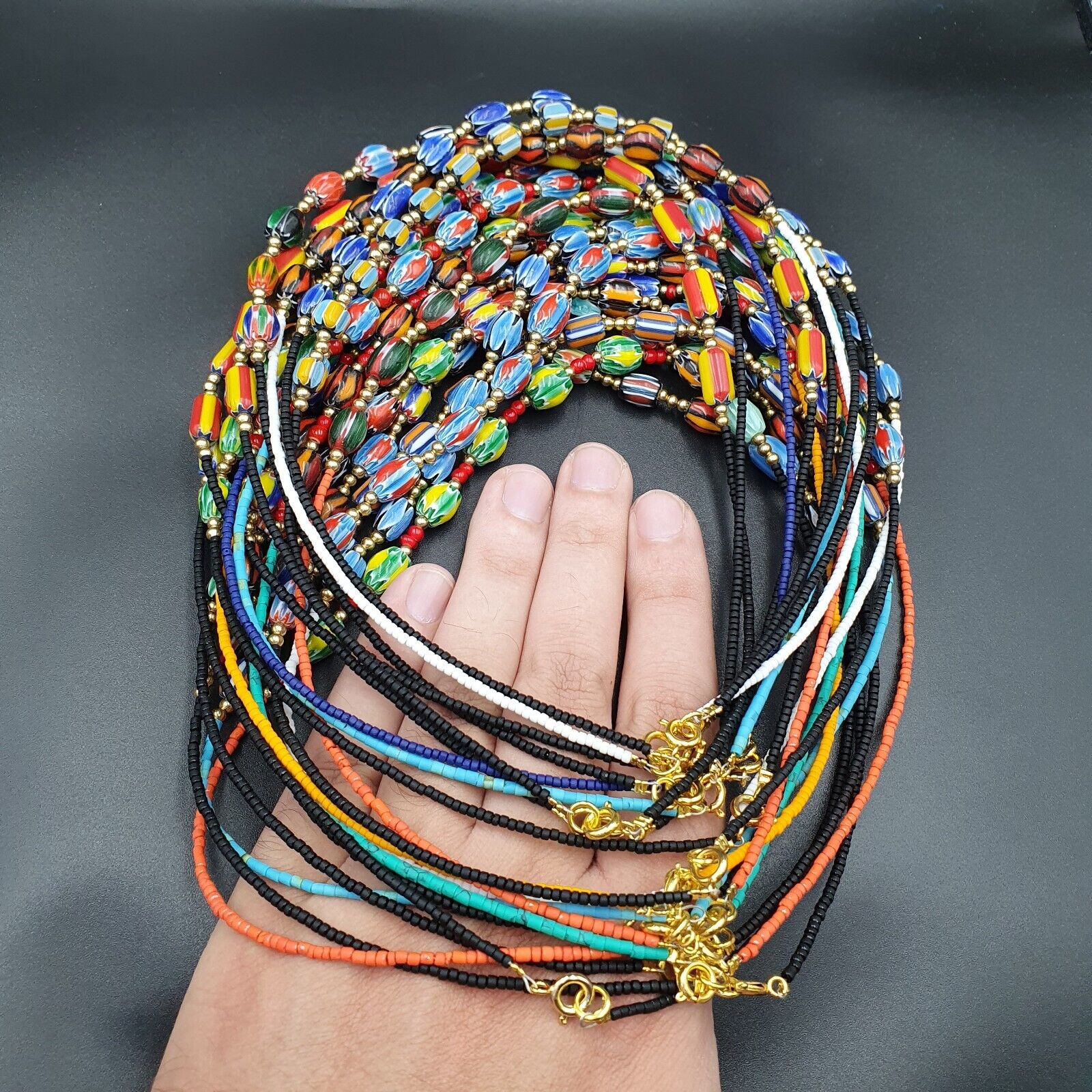 Lot 20 Necklaces Chevron and Seed Beads Wholesale Lot for Beads Reseller.