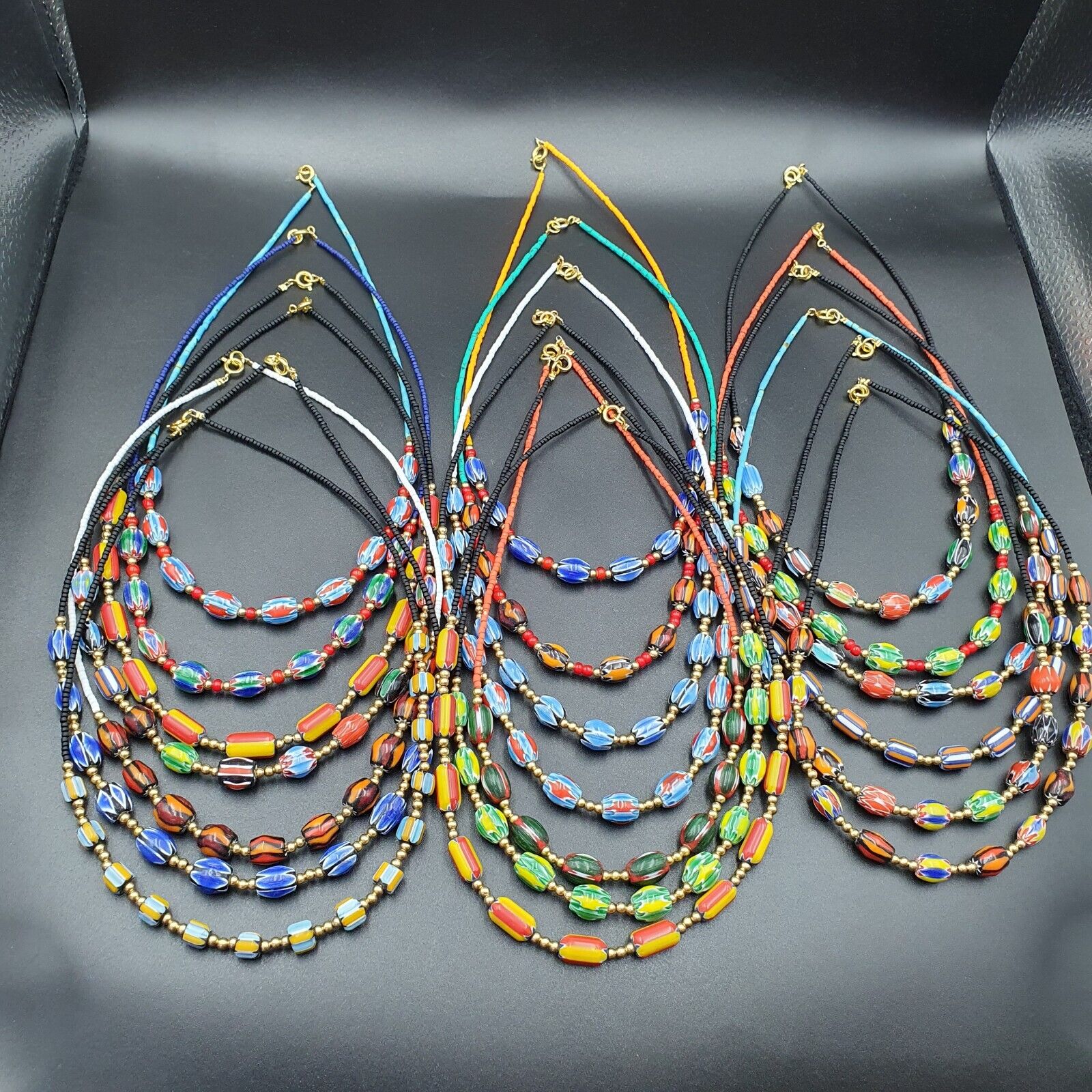 Lot 20 Necklaces Chevron and Seed Beads Wholesale Lot for Beads Reseller.