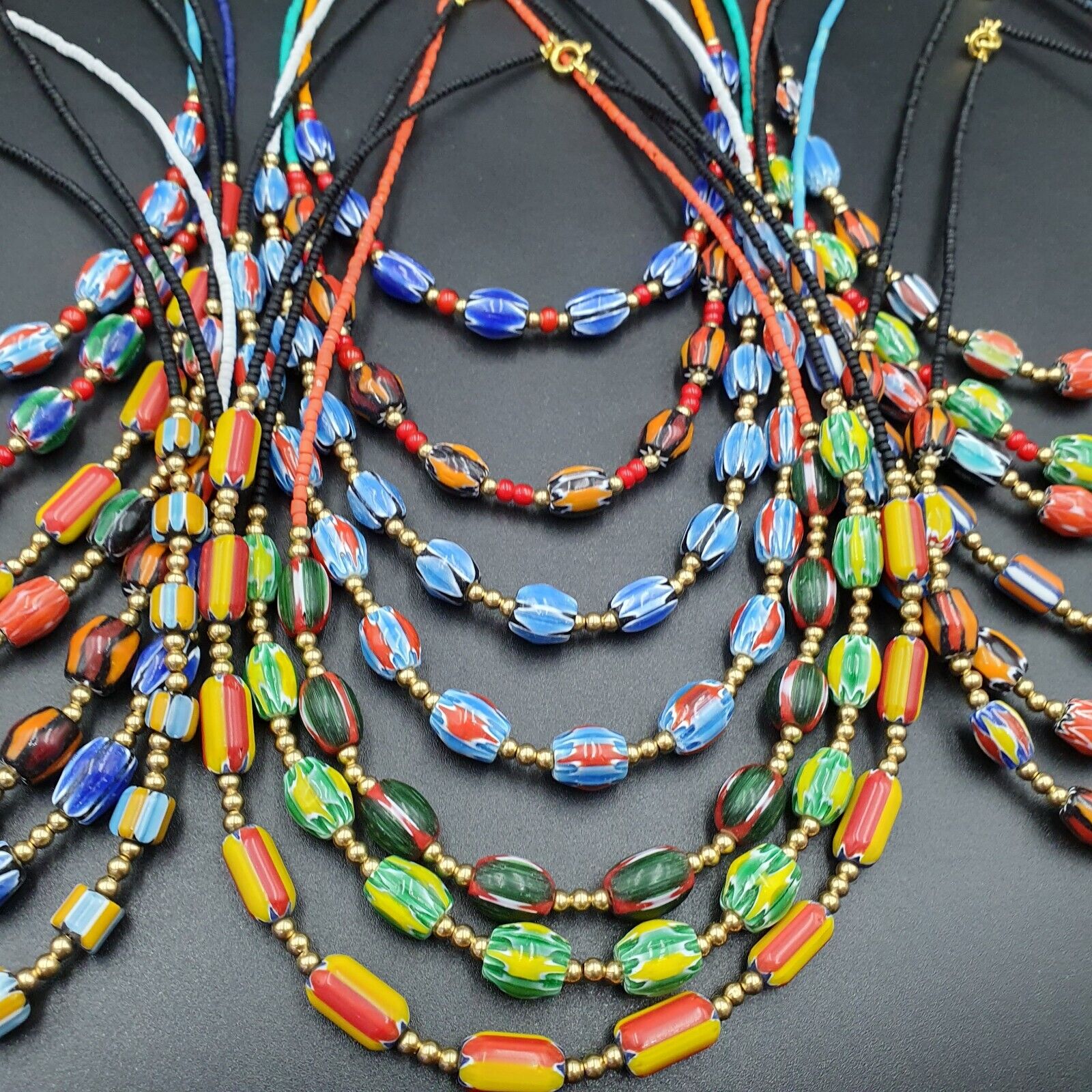 Lot 20 Necklaces Chevron and Seed Beads Wholesale Lot for Beads Reseller.