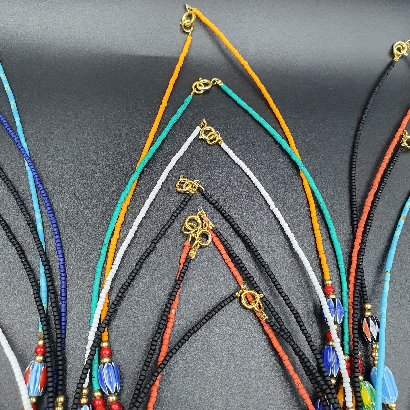 Lot 20 Necklaces Chevron and Seed Beads Wholesale Lot for Beads Reseller.