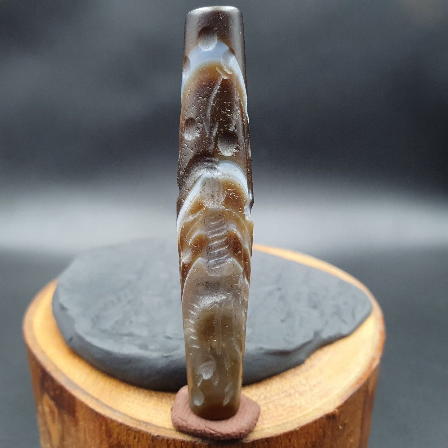 狩獵狩獵古董古代印度西藏雕刻瑪瑙眼睛石珠護身符