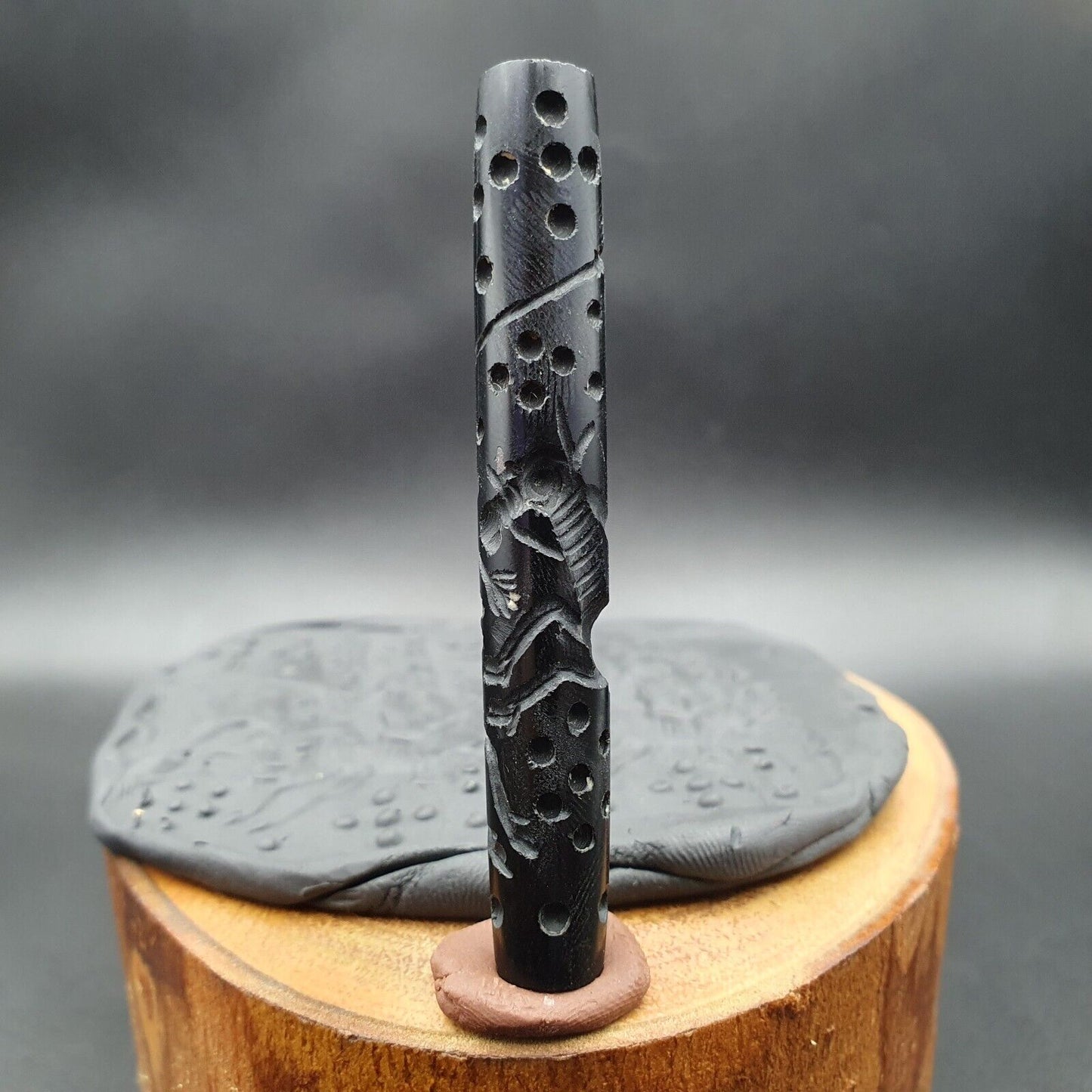 馬戰士古董古代印度西藏雕刻瑪瑙眼睛石珠護身符