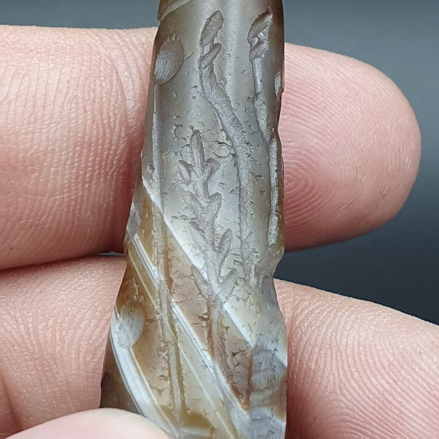 狩獵狩獵古董古代印度西藏雕刻瑪瑙眼睛石珠護身符