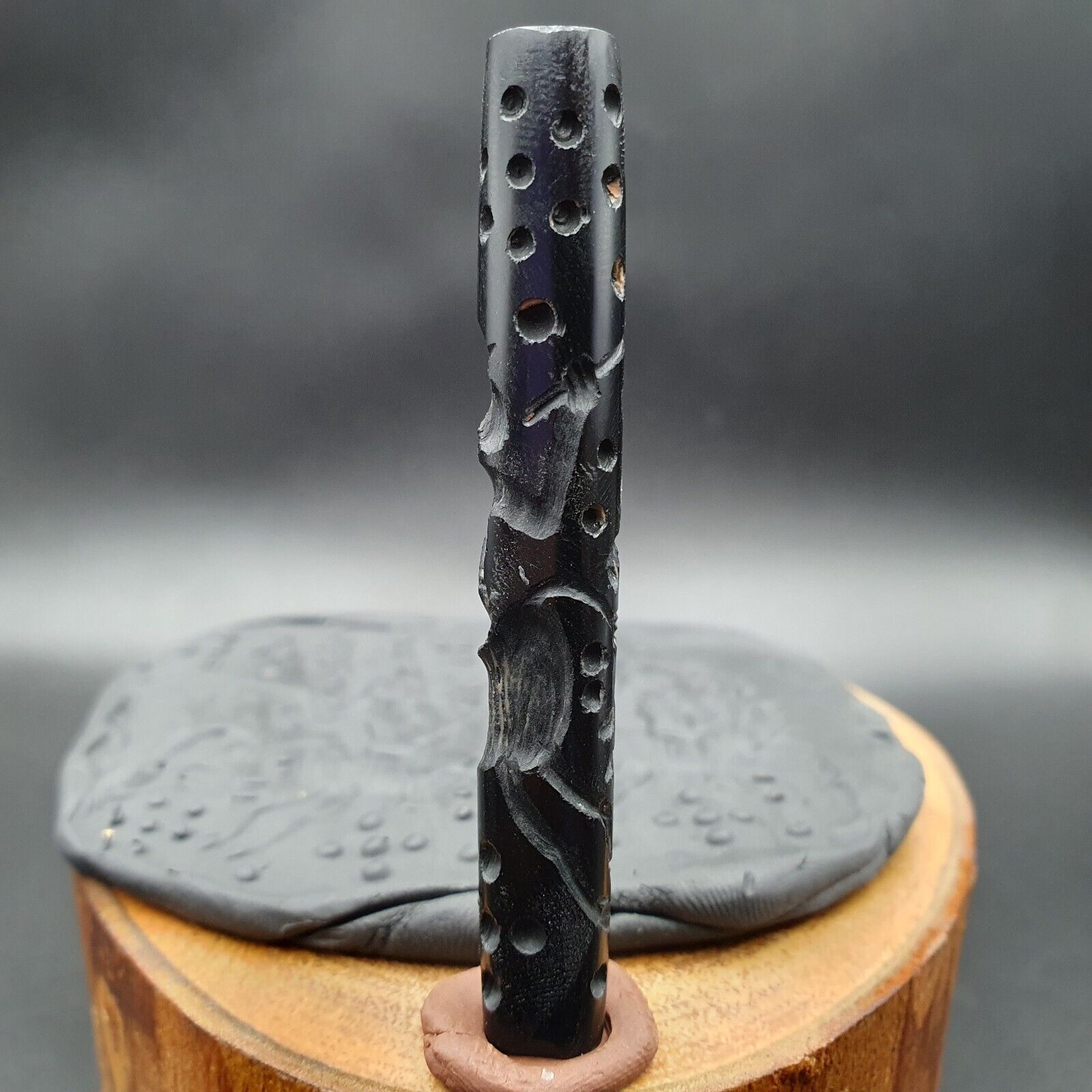 Horse Warriors Antique Ancient Indo Tibetan Carving Agate Eyes stone Bead Amulet