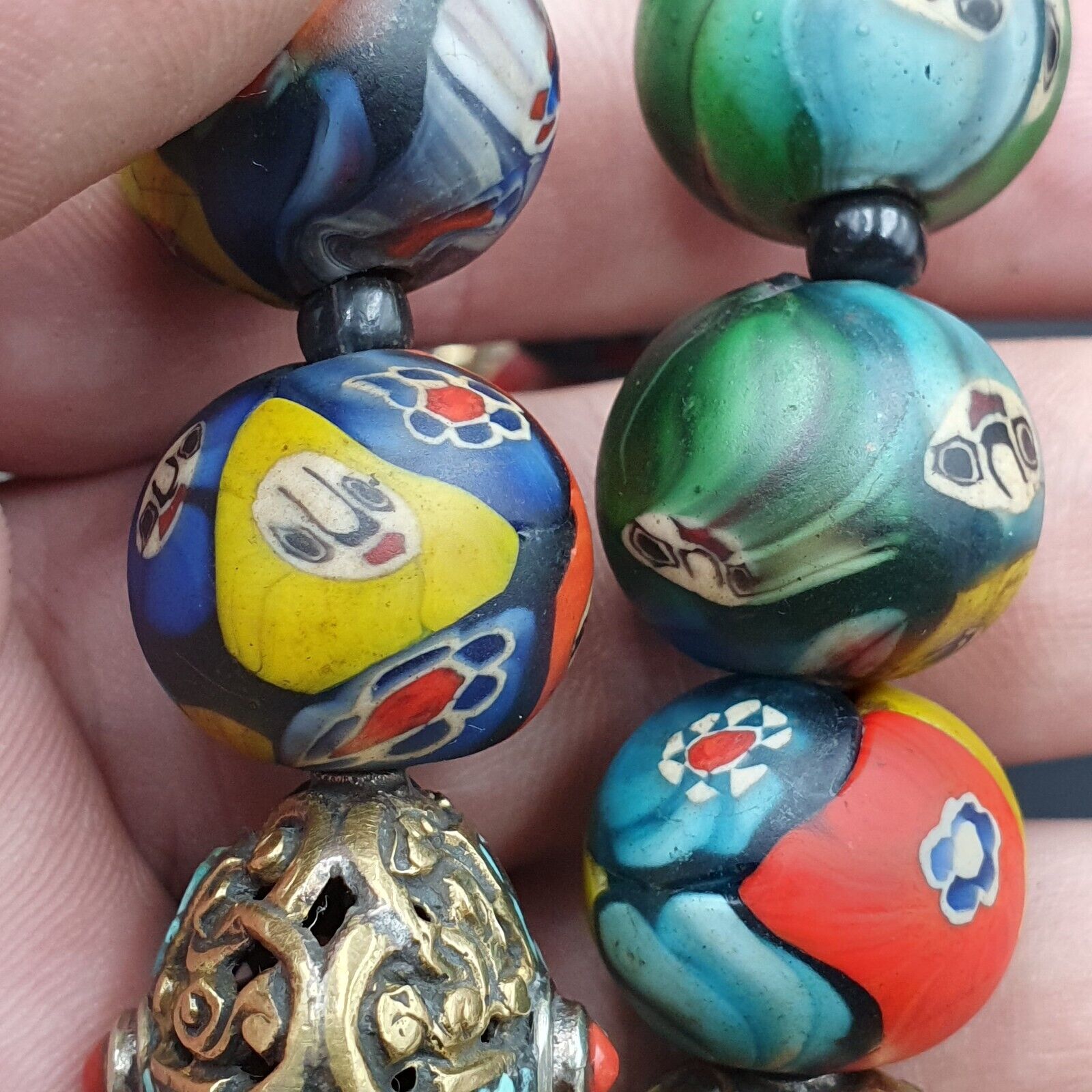 Beautiful Old Tibetan Trade Jewelry With Coral & Turquoise Necklace