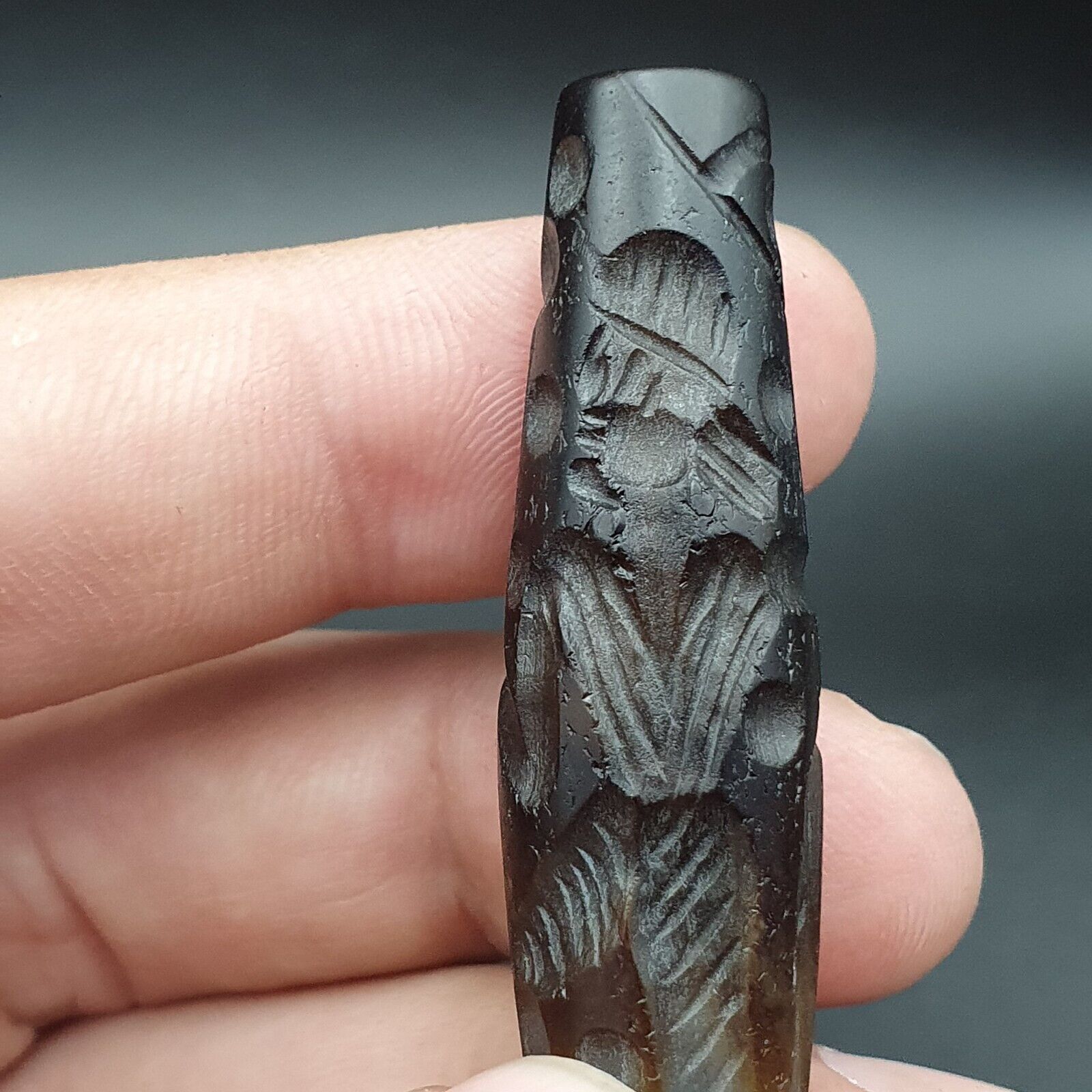 Training Horse Antique Ancient Indo Tibetan Carving Agate Bead Amulet