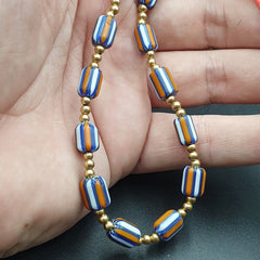 Chevron Glass Beads tiny Red glass beads Necklace