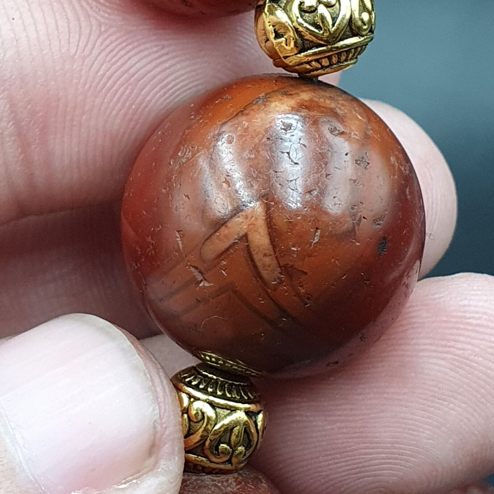 South East Asian Antiquities Ancient Agate Old Brumes Buddhain Pumtek Bead
