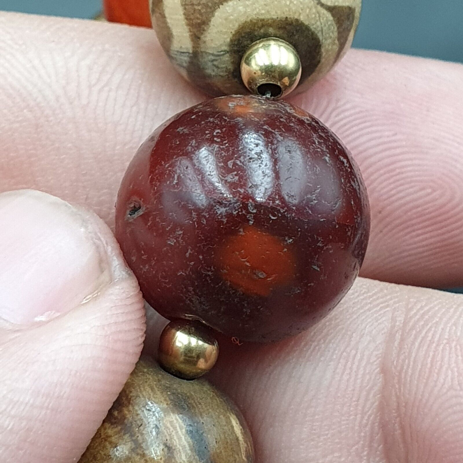 South East Asian Antiquities Ancient Agate Old Brumes Buddhain Pumtek Bead
