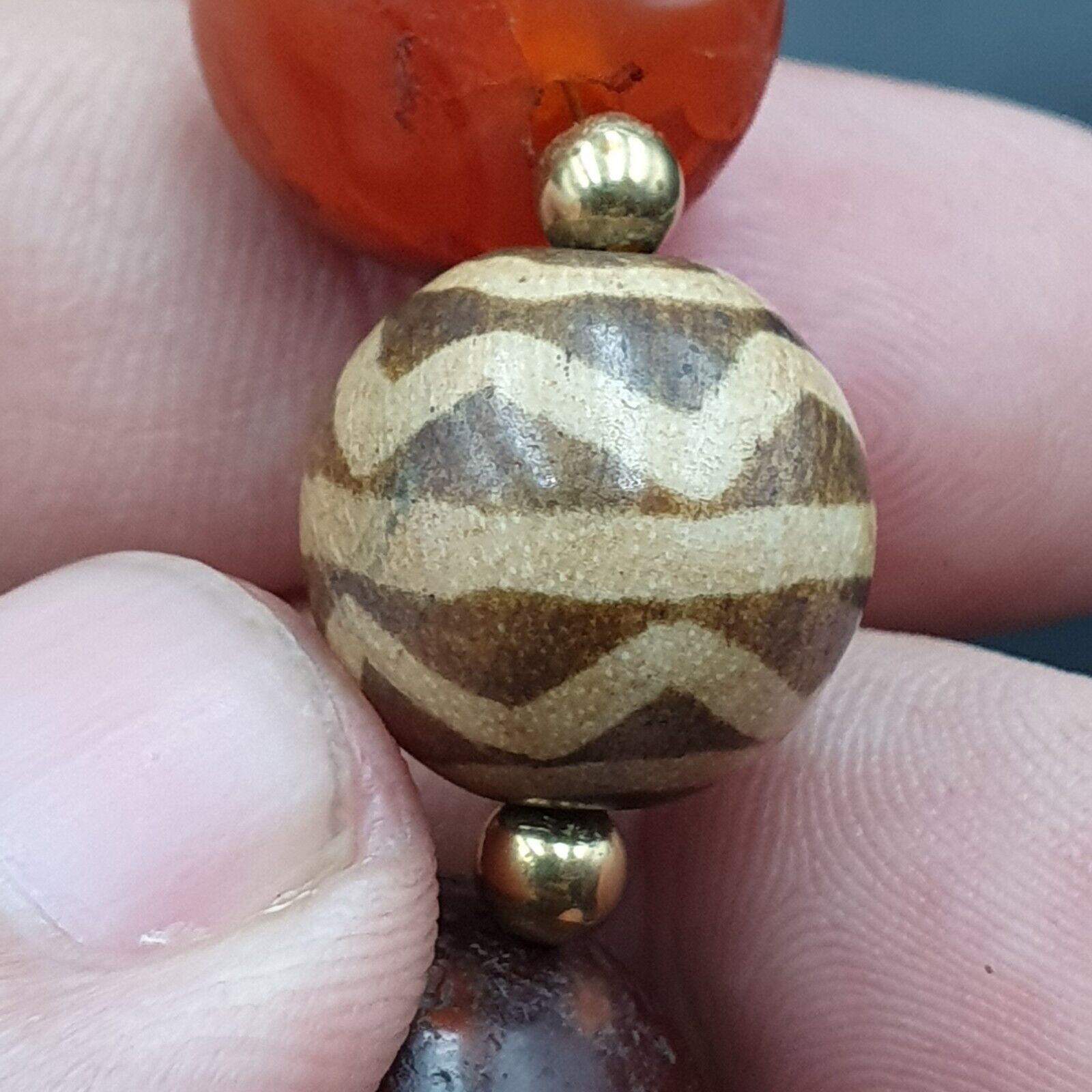 South East Asian Antiquities Ancient Agate Old Brumes Buddhain Pumtek Bead