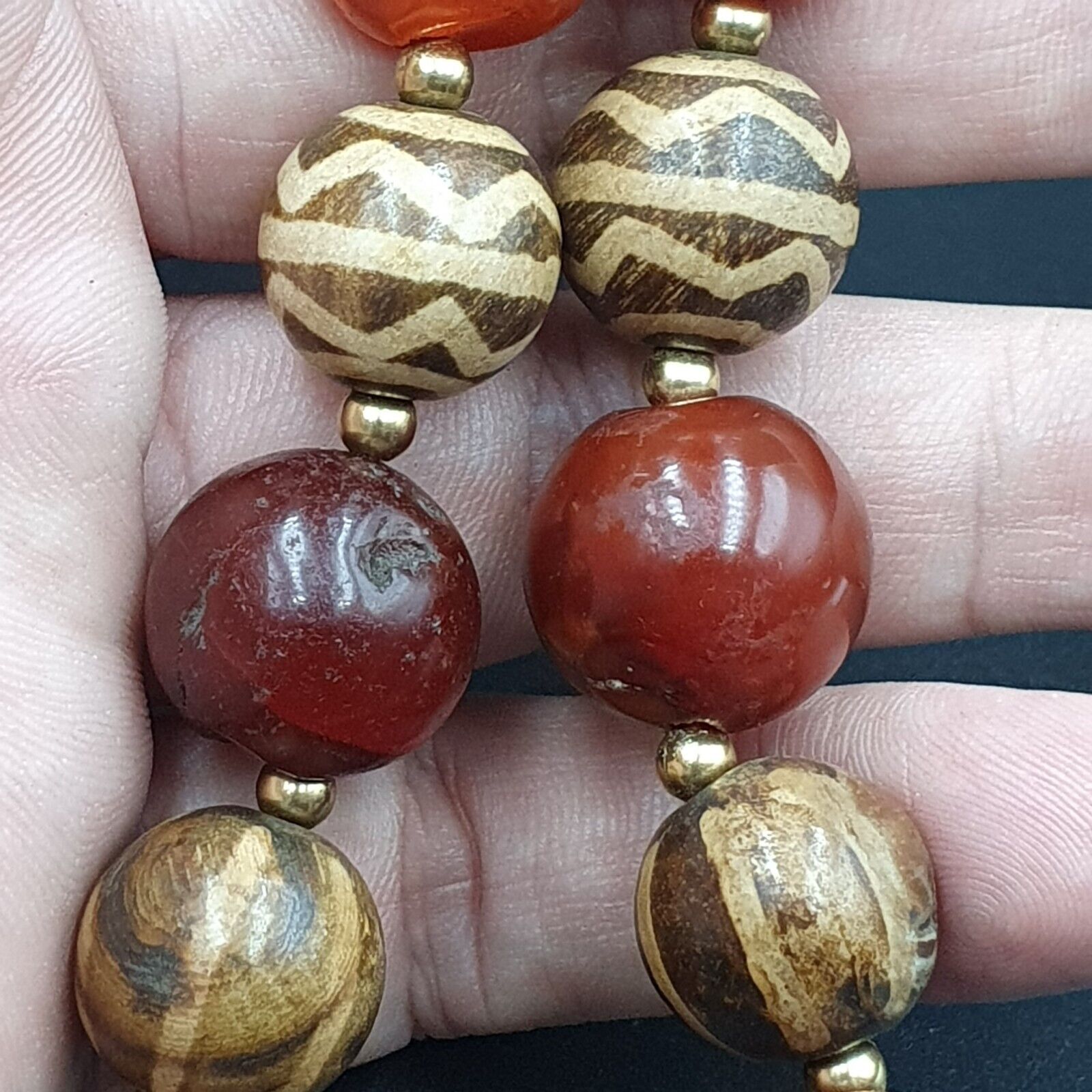 South East Asian Antiquities Ancient Agate Old Brumes Buddhain Pumtek Bead