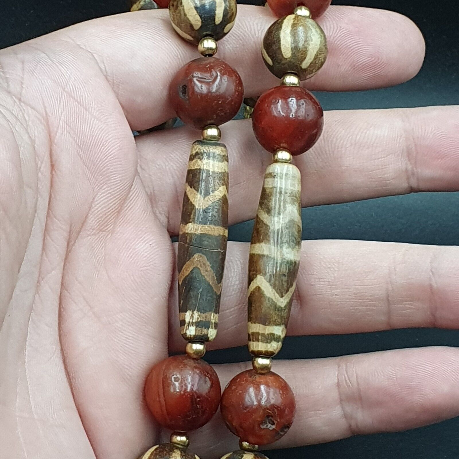 South East Asian Antiquities Ancient Agate Old Brumes Buddhain Pumtek Bead